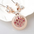 Rose or opale cristal Collier pendentif charme tour
